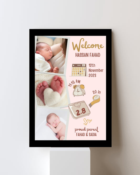 Warm Blush NewbornBaby Collage Frame
