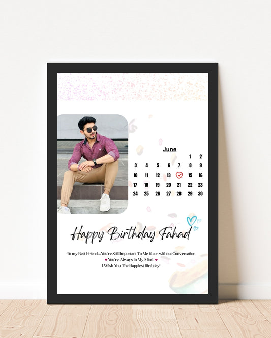 White Birthday Calendar Frame