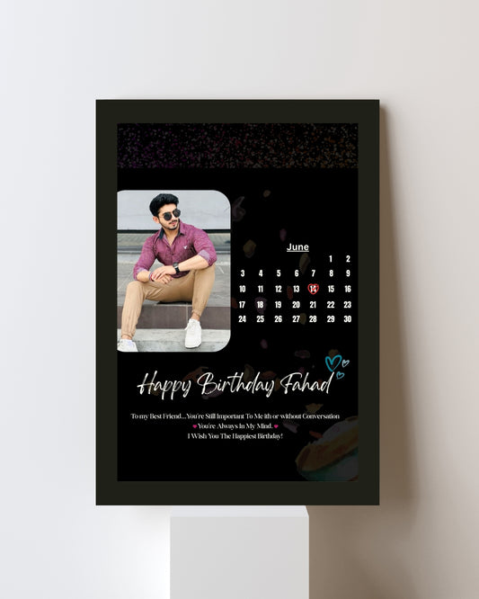 Black Birthday Calendar Frame
