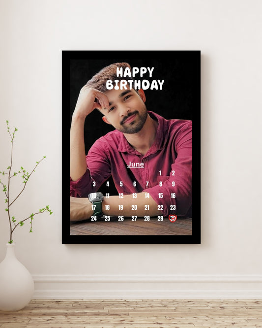 Photo Background with Calendar Birthday Frame